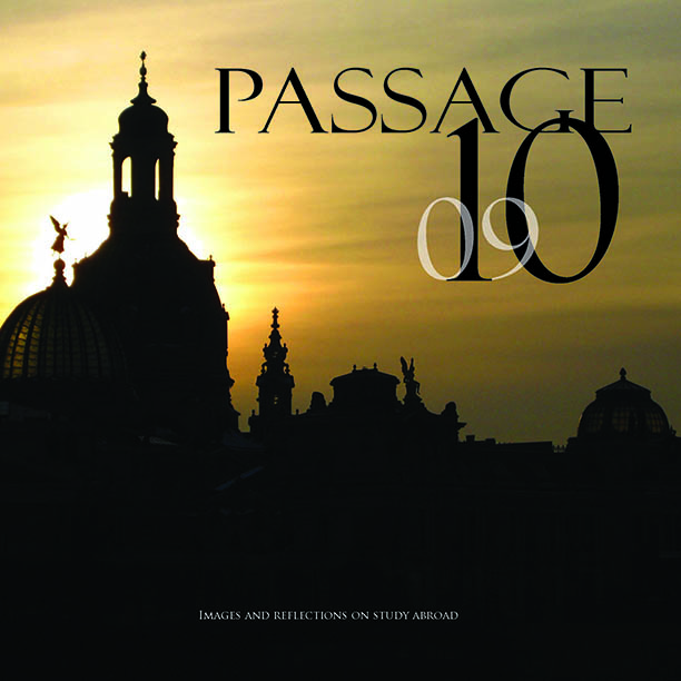 Cover of the 2009-10 issue of Passage showing a skyline with architectural domes.